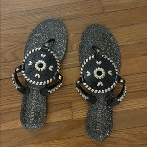 Jack Rogers Georgica jelly sandal size 8 Black/gold